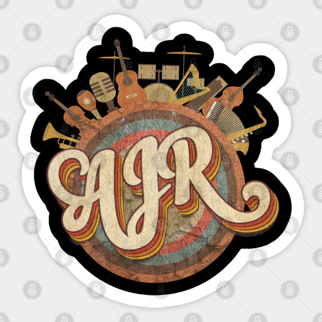 Music Designs Vintage Retro - AJR Sticker by kumurkumur